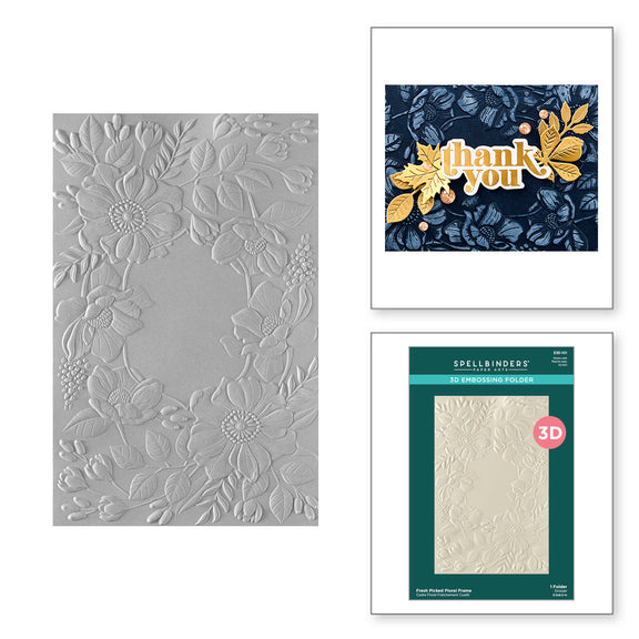 Spellbinders - Fresh Picked Floral Frame 3D Embossing Folder from the Woodland Tales Collection Spellbinders - Fresh Picked Floral Frame 3D Embossing Folder from the Woodland Tales Collection