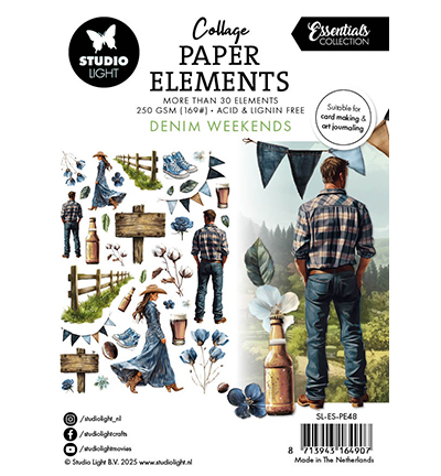 Studio Light - Collage Paper Elements Denim Weekends Essentials nr. 48