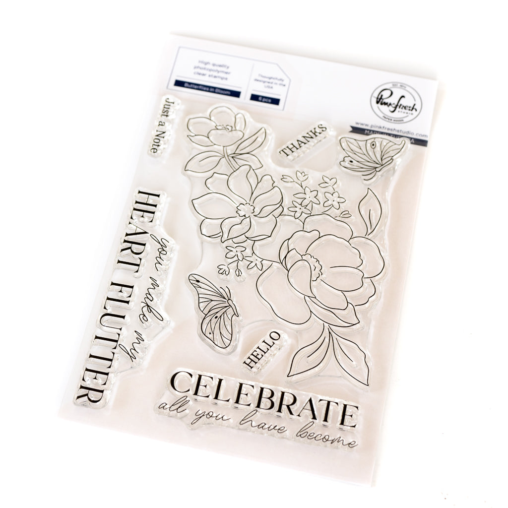 Pinkfresh Studio Clear Stamp - Butterflies in Bloom Pinkfresh Studio Clear Stamp - Butterflies in Bloom