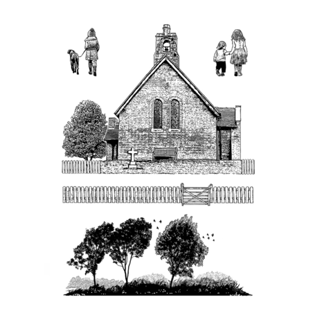 Crafty Individuals - Red Brick Church Unmounted Rubber Stamps Crafty Individuals - Red Brick Church Unmounted Rubber Stamps