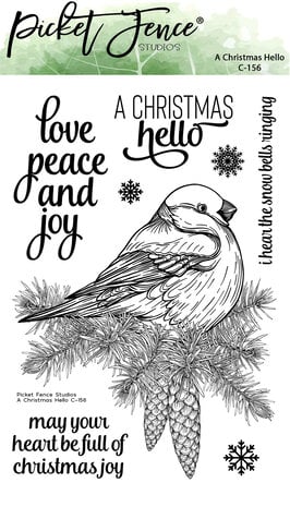 Picket Fence Studios - A Christmas Hello 4x6 Inch Clear Stamps