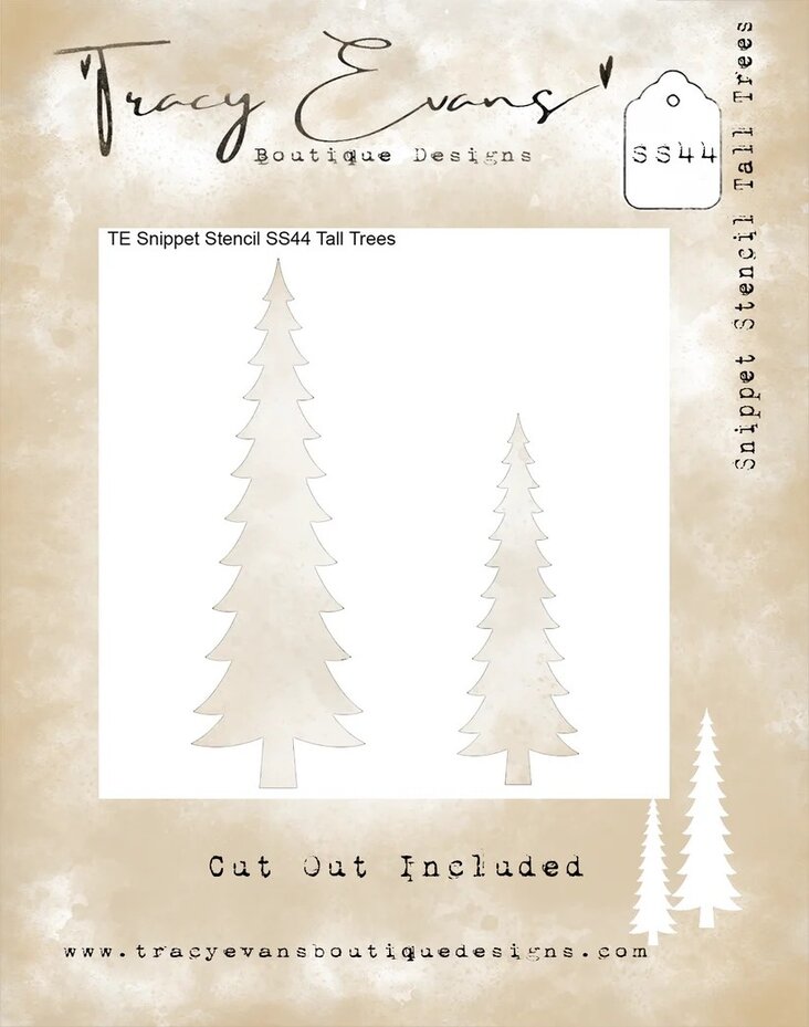 Tracy Evans - Tall Trees 4x4 Inch Snippet Stencil