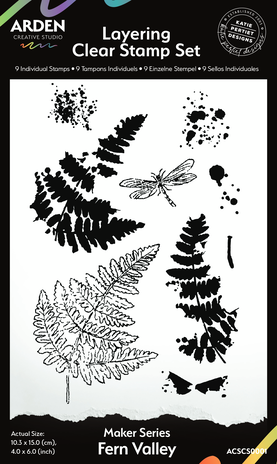 Arden Creative Studio - Maker Series 4x6 Inch Layering Clear Stamp Set - Fern Valley (9pcs) Arden Creative Studio - Maker Series 4x6 Inch Layering Clear Stamp Set - Fern Valley (9pcs)