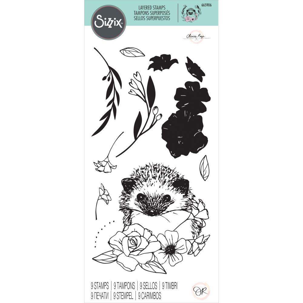 Sizzix Clear Stamps - Floral Hedgehog 
