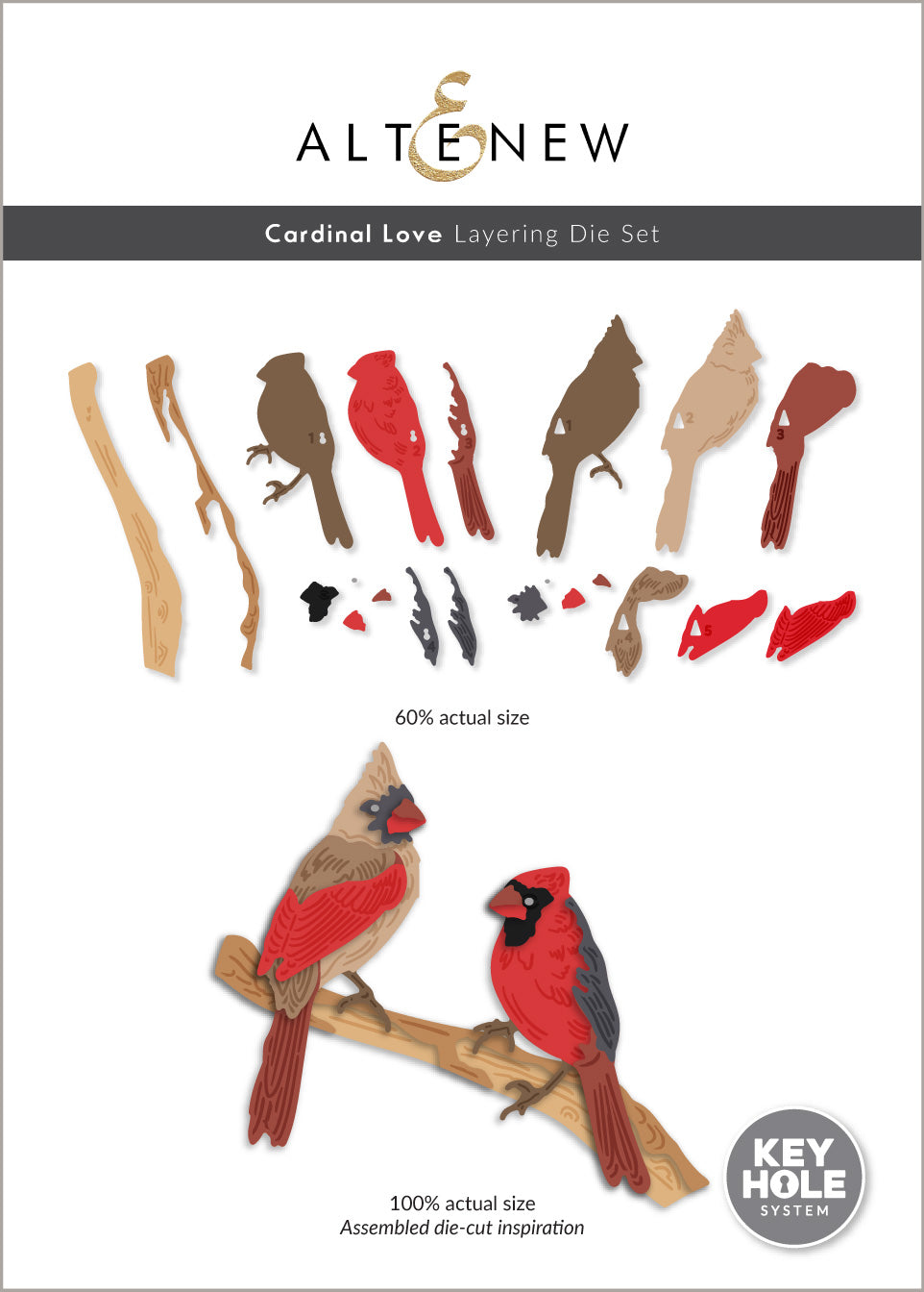 Altenew -Cardinal Love Layering Die Set  Altenew -Cardinal Love Layering Die Set