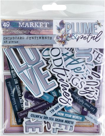 49 And Market Chipboard Set - Sentiments, Plume & Petal