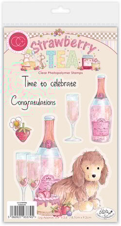 Craft Consortium - Strawberry Tea A6 Photopolymer Stamp Set Celebrate