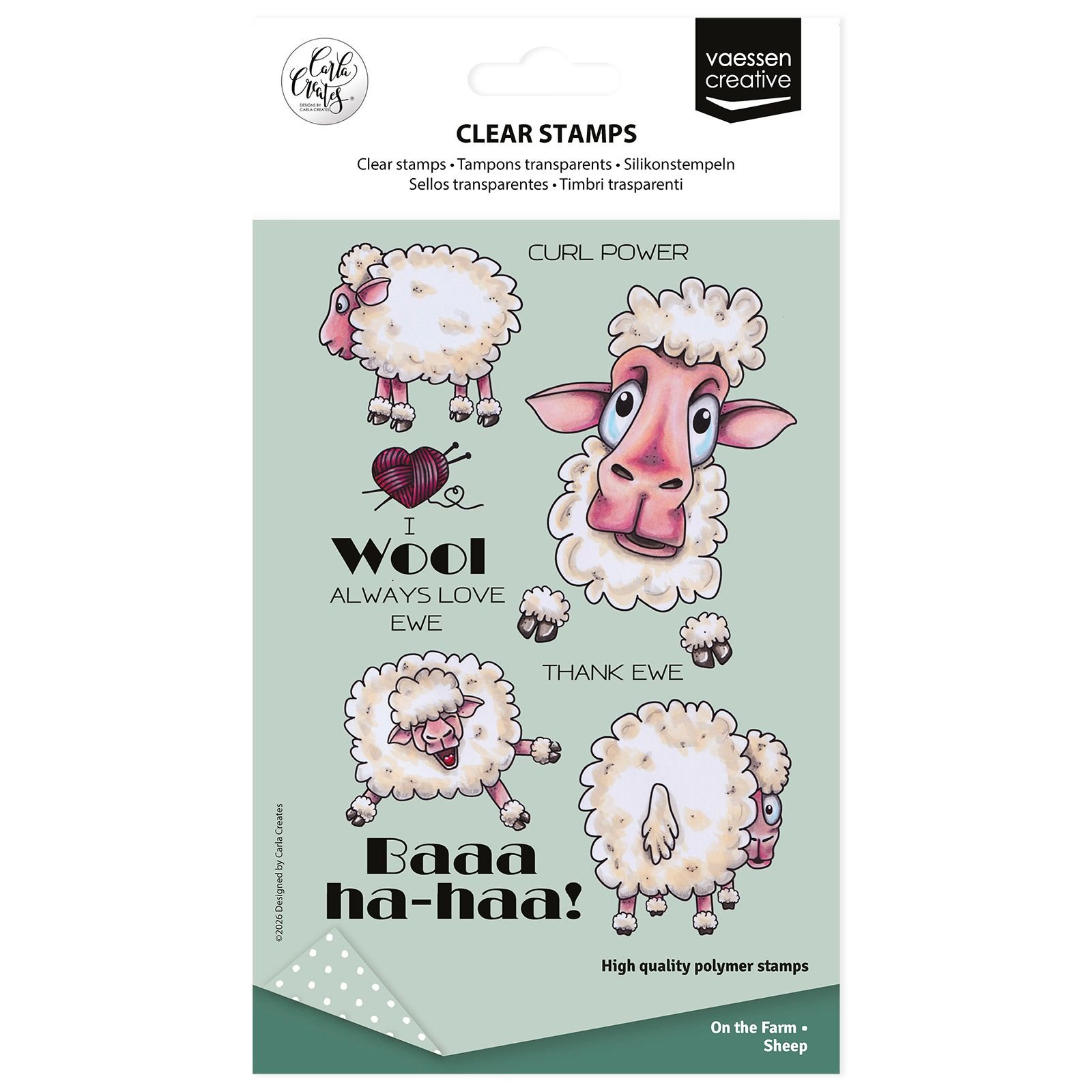 Vaessen Creative • Silikonstempel by Carla Creates Sheep on the Farm 15St.