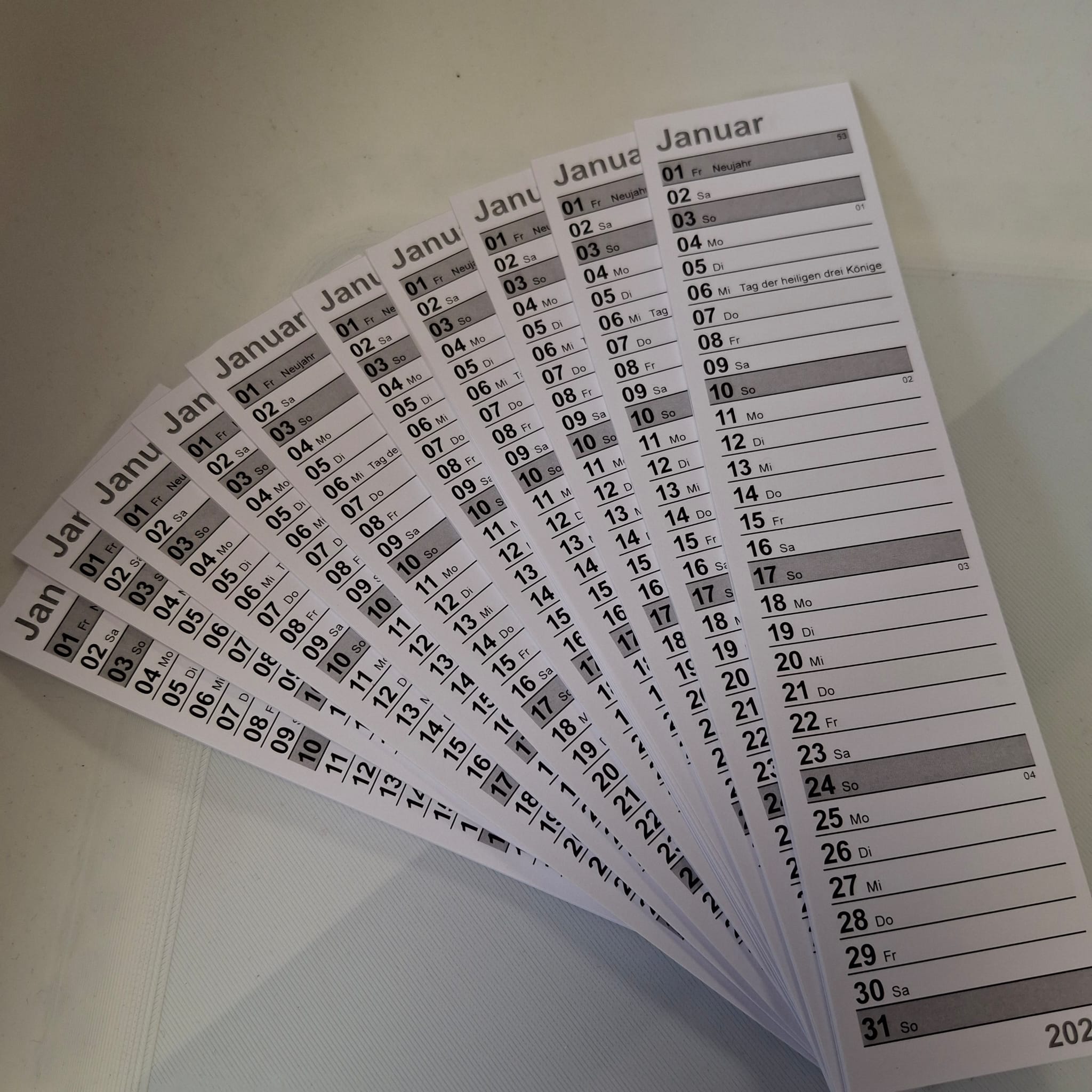 Mini-Kalender 2027 Deutsch Lang  - 10er Pack