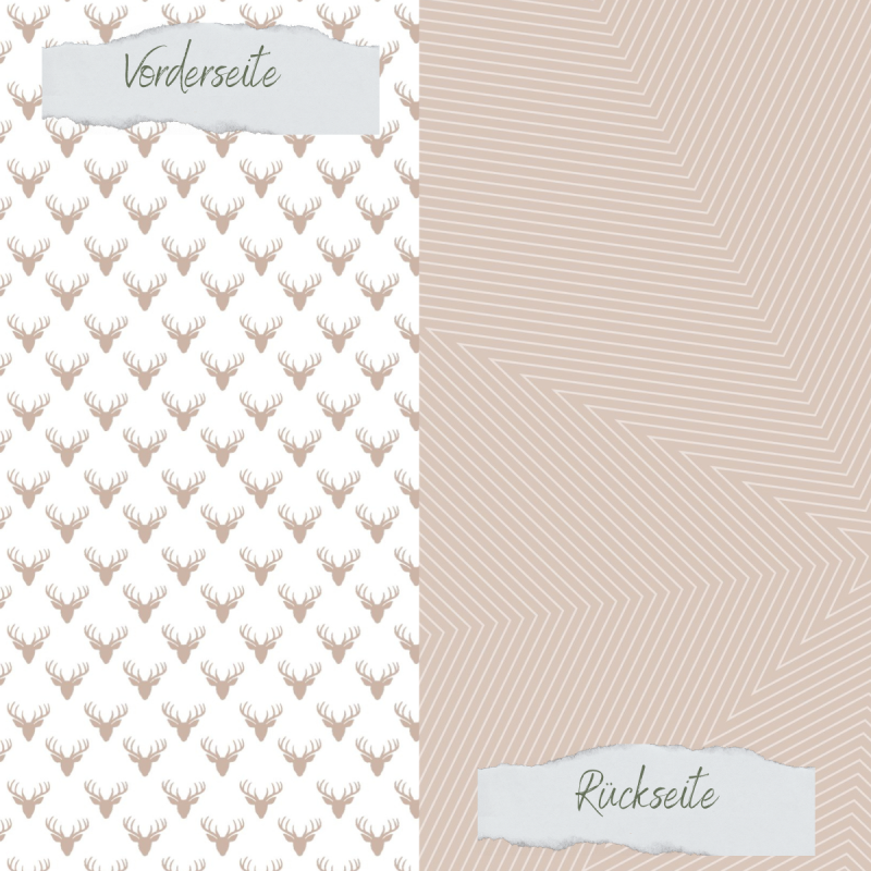 Creative Depot - Designpapier - Scrapliebe - Dezembertagebuch - Hirschköpfe - Latte - Doppelseitig bedruckt