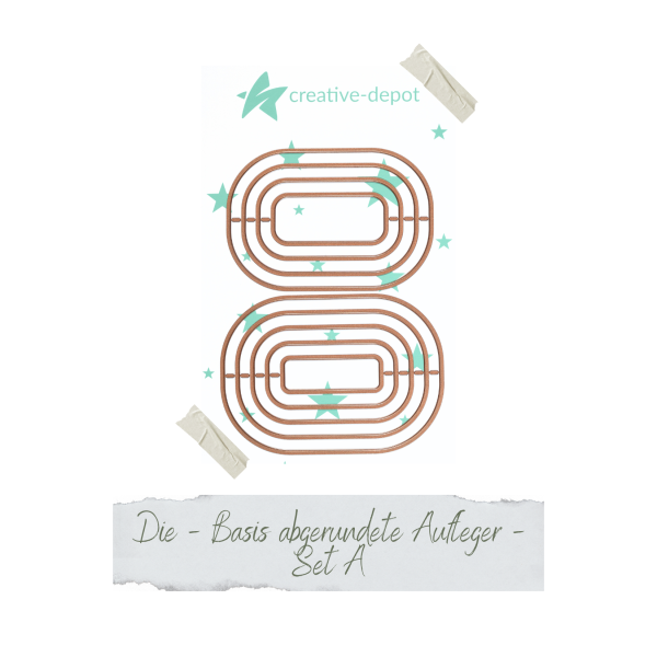Creative Depot - Die - Basic - Basis - Abgerundeter Aufleger - Set A 