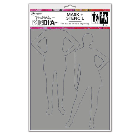Ranger Dina Wakley MEdia Stencil Old School Silhouettes 