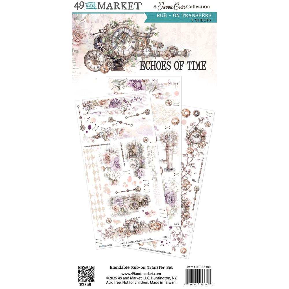 49 And Market Rub-On Transfer Set 6"X12" - Echoes Of Time