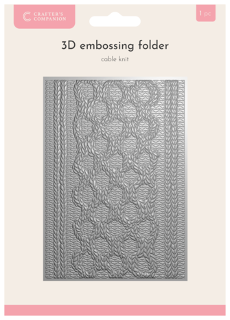 3D Textured Embossing Folders 5x7 Inch Cable Knit