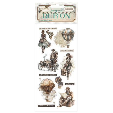 Stamperia - Voyages Fantastiques Rub-On 4x8,5 Inch Explorers Stamperia - Voyages Fantastiques Rub-On 4x8,5 Inch Explorers