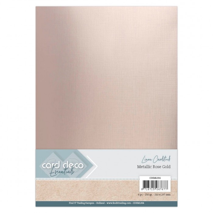 Rosé - Metallic Leinenkarton von Card Deco