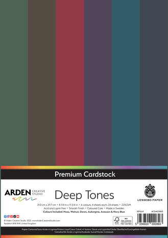 Arden Creative Studio - Premium Cardstock A4 Deep Tones (24 Sheets)