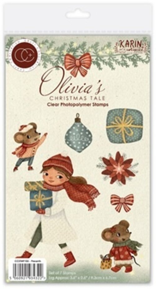 Craft Consortium - Olivia's Christmas Tale Clear A6 Photopolymer Stamp Set Presents