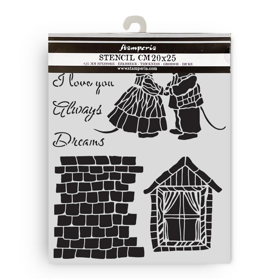 Stamperia - Family Thick Stencil - 20x25cm House and Mice