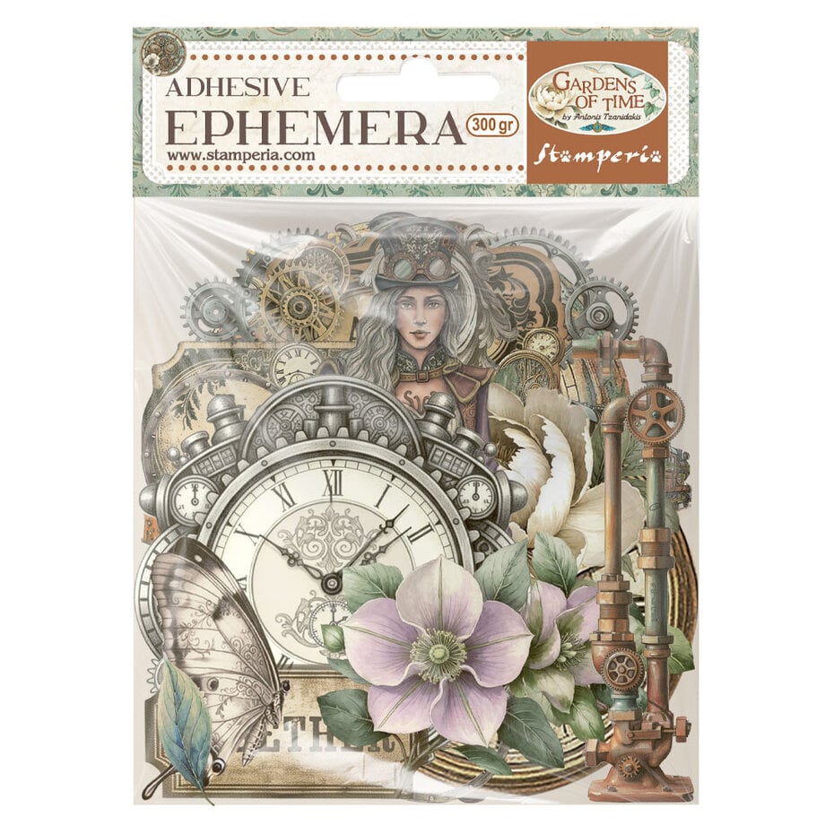 Stamperia - Gardens of Time Ephemera (40pcs) by Antonis Tzanidakis