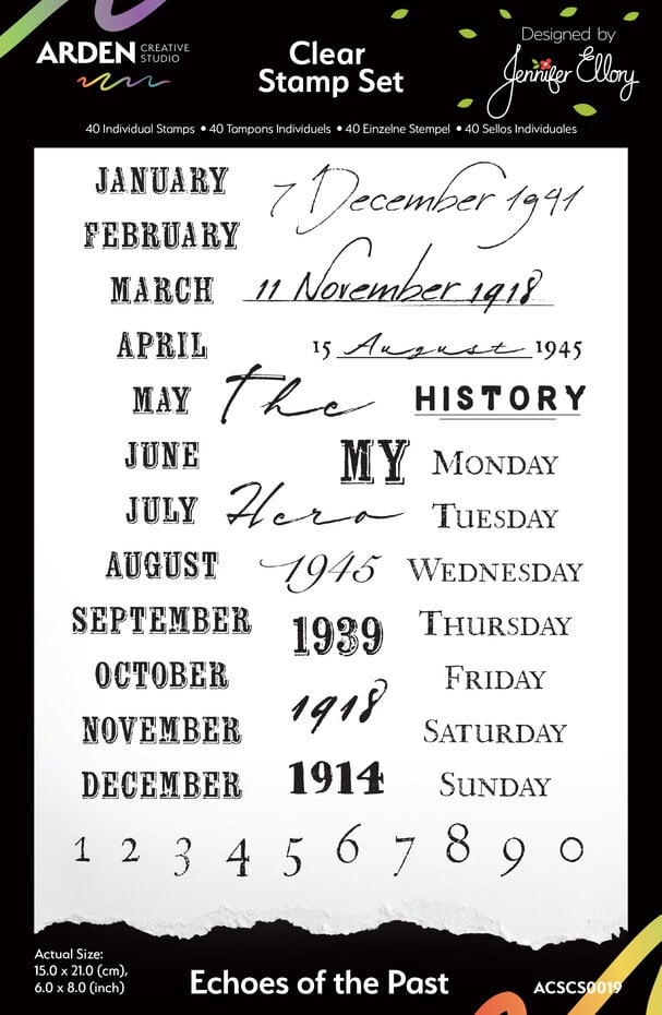 Arden Creative Studio - Remembering... 6x8 Inch Clear Stamp Set Echoes of the Past