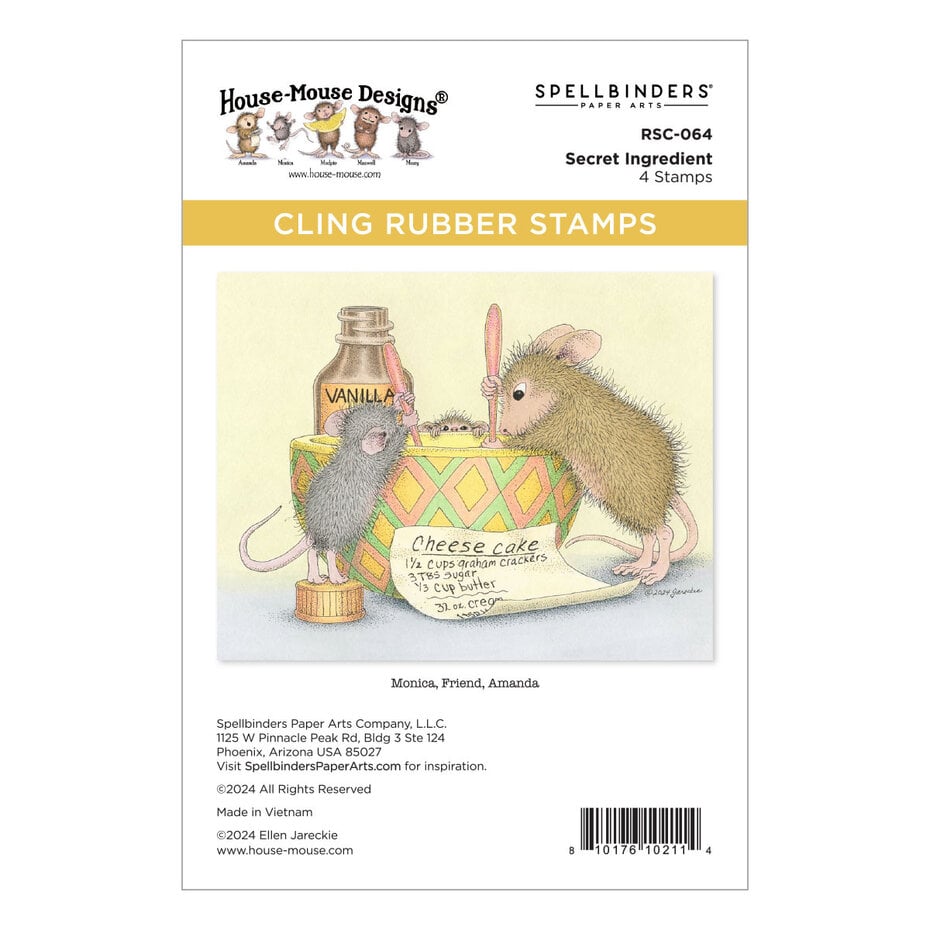 Spellbinders - House-Mouse Heart and Soul Cling Rubber Stamps Secret Ingredient