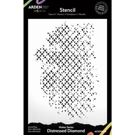 Arden Creative Studio - Maker Series 6x8 Inch Stencil Distressed Diamond