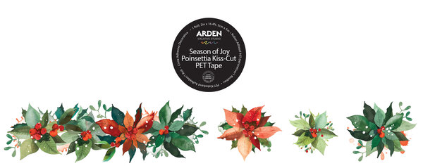 Arden Creative Studio - Season of Joy Kiss-Cut PET Tape Poinsettia (5cmx5m) 