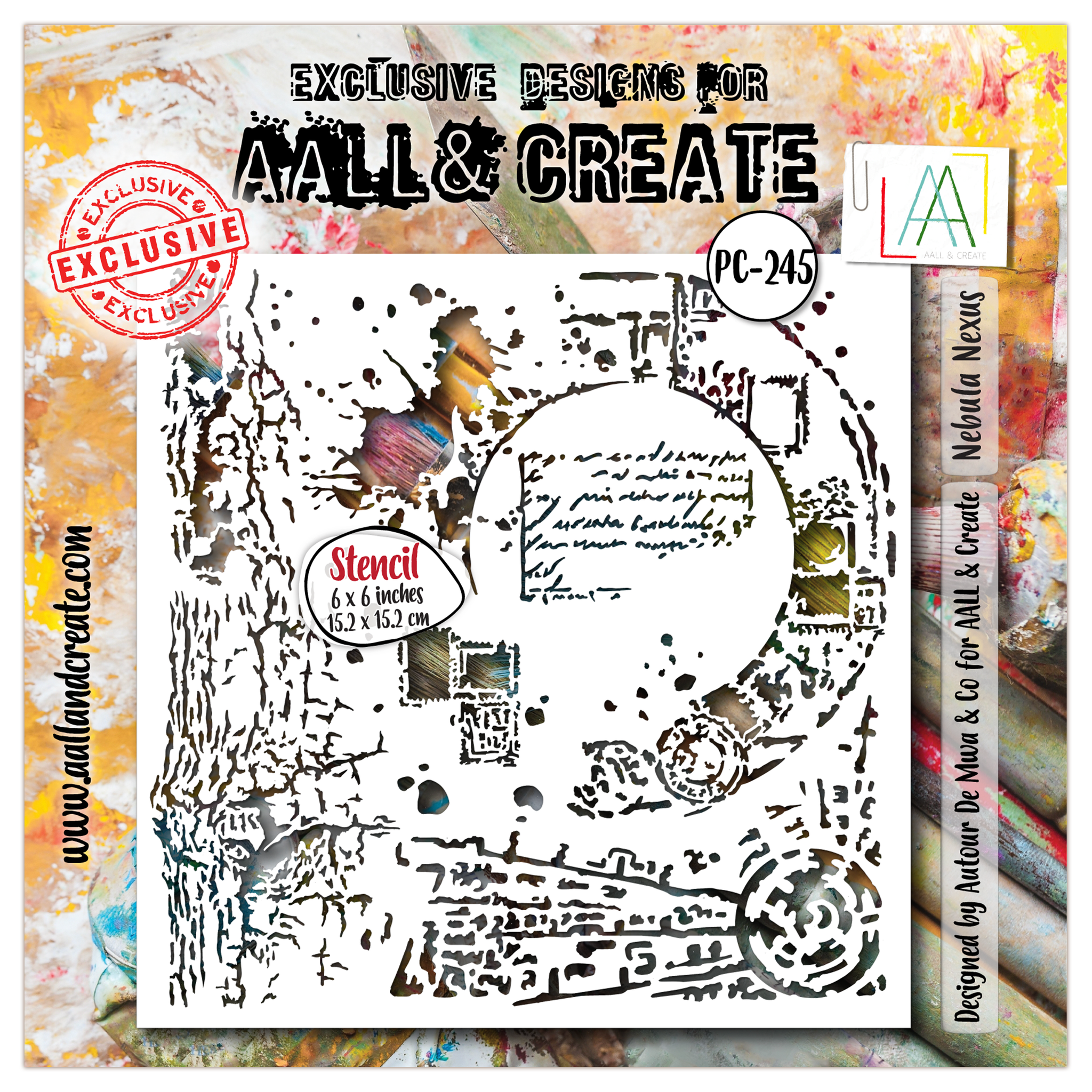AALL & Create - #245 - 6x6 (inch) Stencil - Nebula Nexus AALL & Create - #245 - 6x6 (inch) Stencil - Nebula Nexus