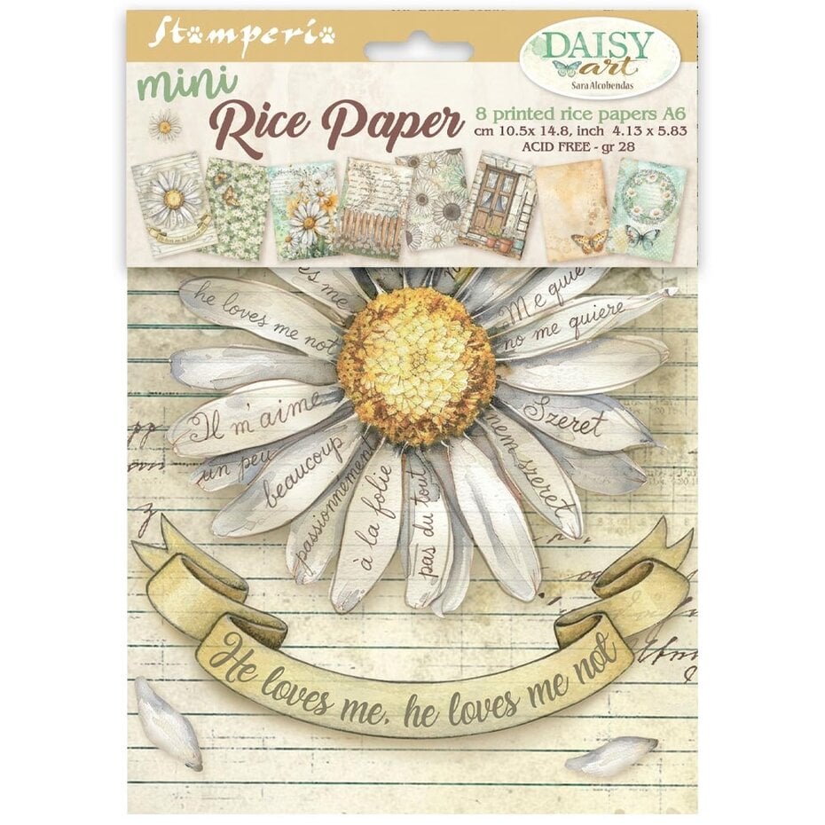 Stamperia - Daisy Art A6 Mini Rice Paper (8pcs)