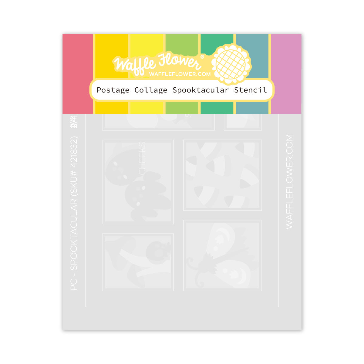 Waffle Flower- Postage Collage Spooktacular Stencil Waffle Flower- Postage Collage Spooktacular Stencil