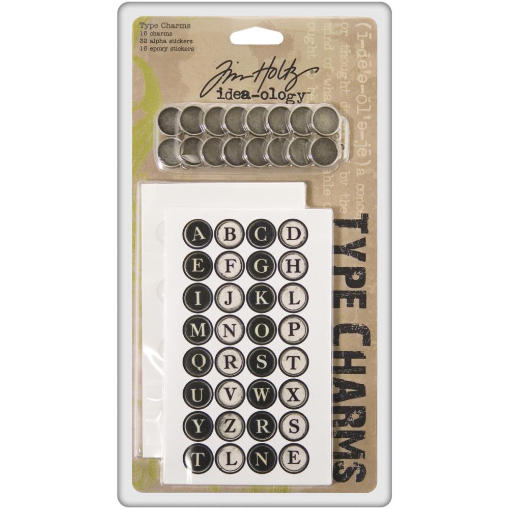 Idea-Ology Metal Type Charms 16/Pkg Idea-Ology Metal Type Charms 16/Pkg