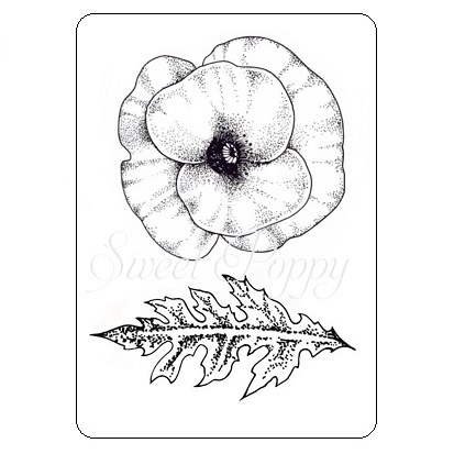 Sweet Poppy Stencil: Poppy Head Stamp Set