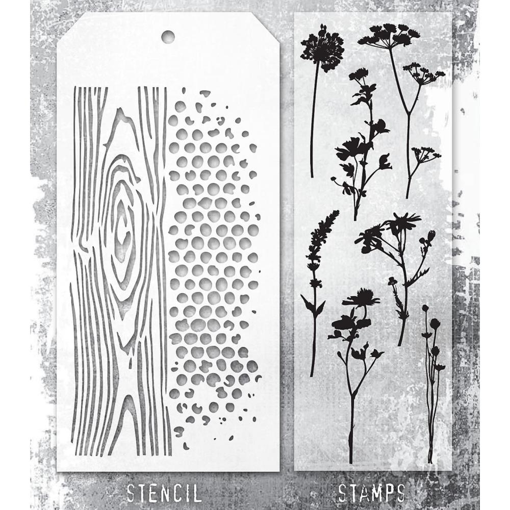 Tim Holtz Mixed-Media Stamps & Stencil Set -  Set #59