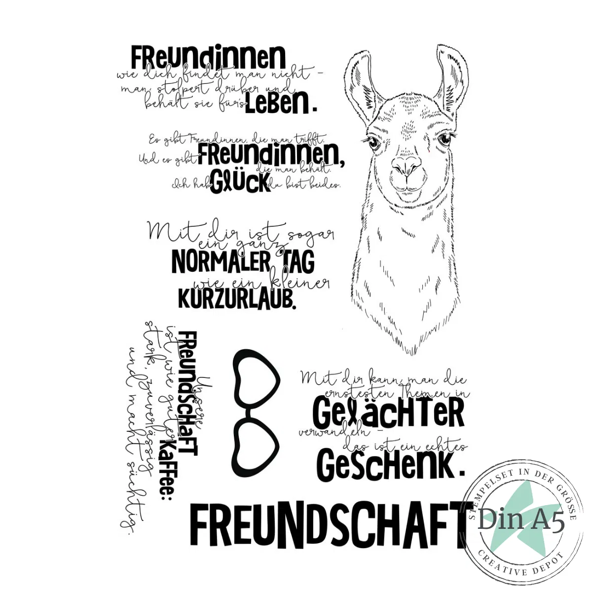 Creative Depot - Stempelset - Lama Lucy