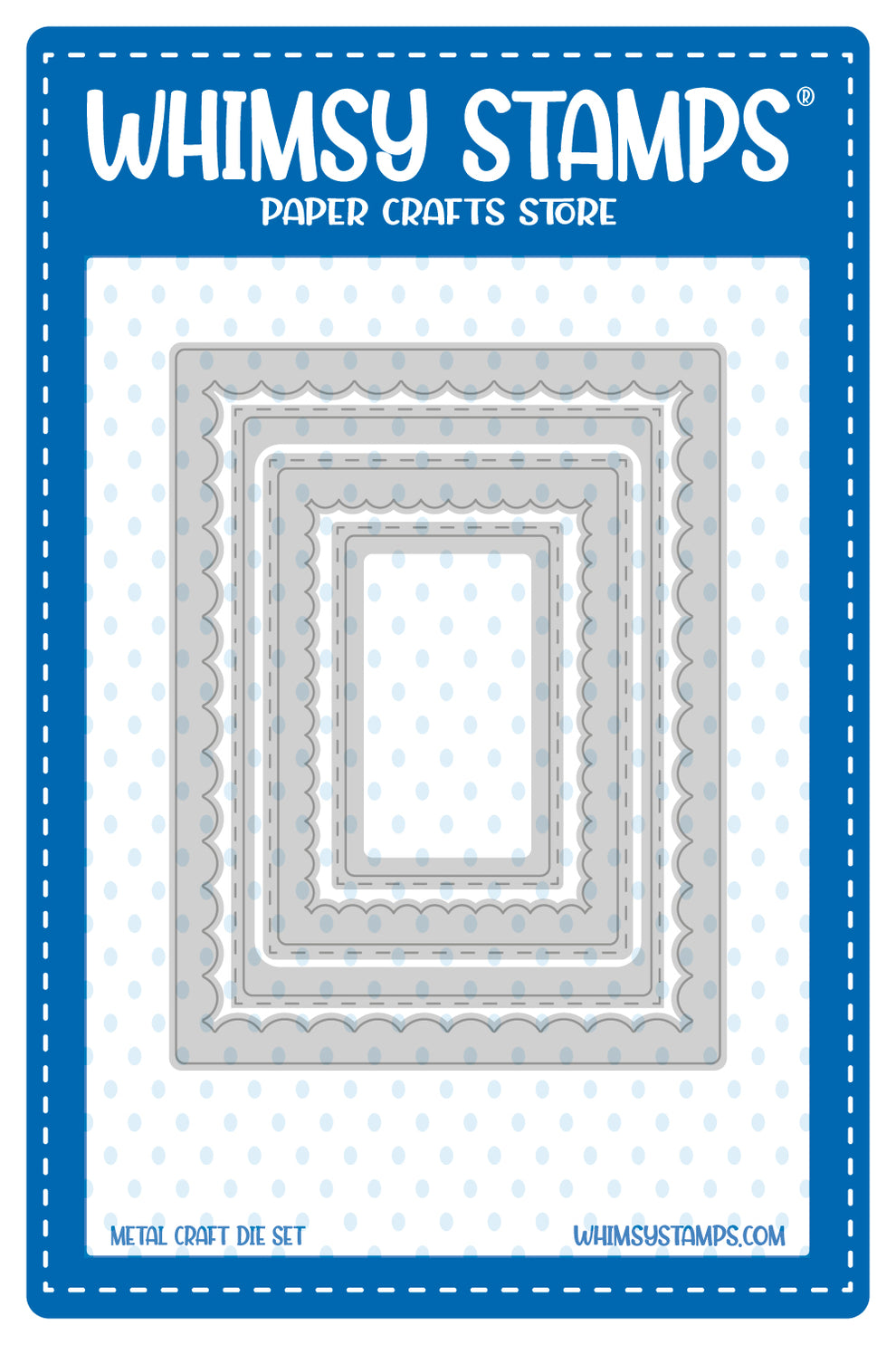 Whimsy Stamps -Inverted Scallops Rectangle Die Set