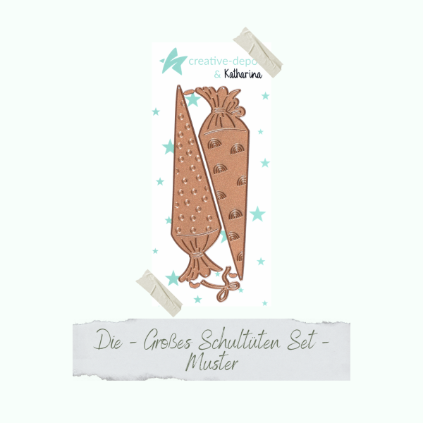 Creative Depot - Die - Großes Schultüten Set - Muster 