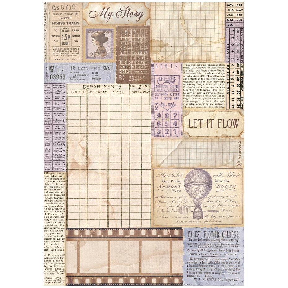 Stamperia - Quiet Days A4 Rice Paper Vintage Photography (6pcs)