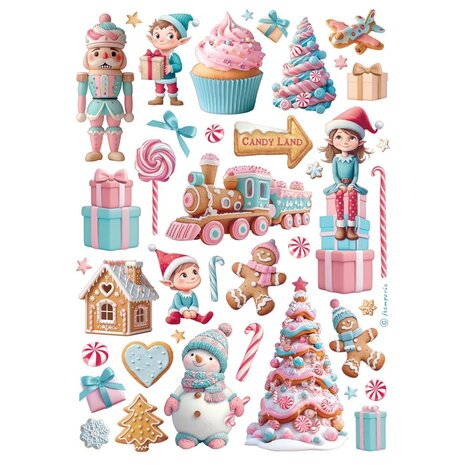 Stamperia - Candy Christmas A4 Rice Paper Elements 