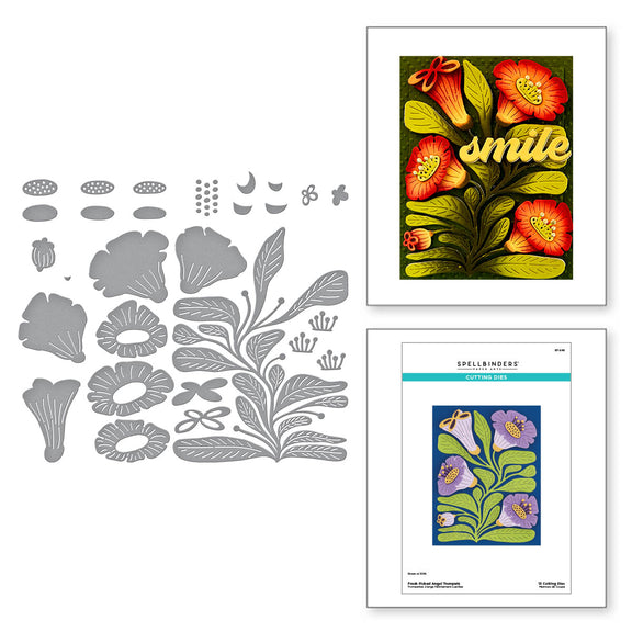 Spellbinders - Fresh Picked Angel Trumpets Etched Dies from the More Fresh Picked Collection