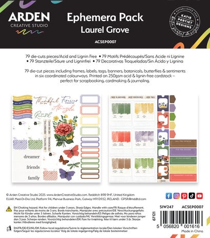 Arden Creative Studio - Laurel Grove Ephemera Pack (79pcs) Arden Creative Studio - Laurel Grove Ephemera Pack (79pcs)