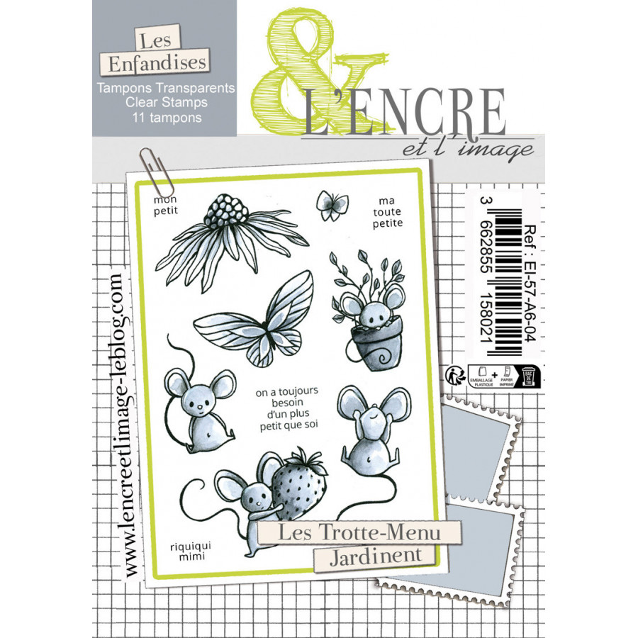 Clear Stamp - Mouse Family loves Gardening - L'Encre et l'Image