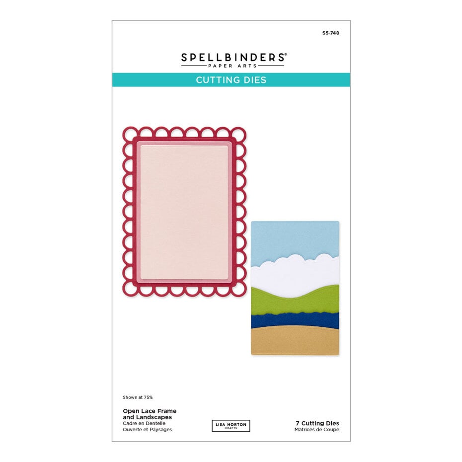 Spellbinders - Summertime Etched Dies Open Lace Frame and Landscapes by Lisa Horton