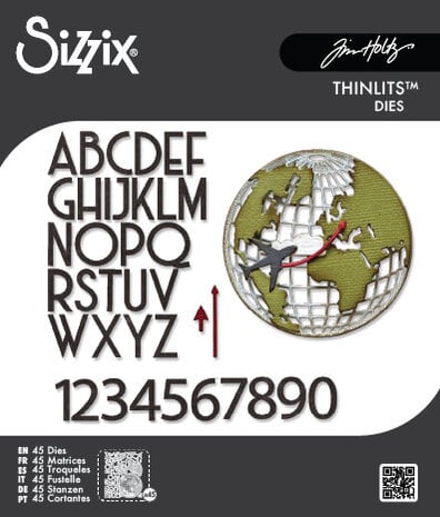 Sizzix Tim Holtz - Thinlits Die by Tim Holtz Vault World Travel (45pcs)