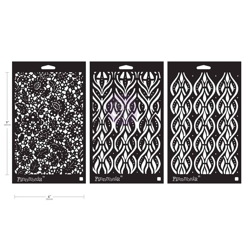 Finnabair - Limited Edition Stencil Set Victorian Tiles (3pcs)