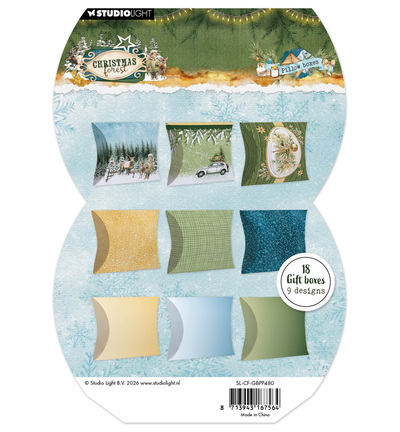 Studio Light - Geschenkbox-Papierblock – Pillowbox Christmas Forest Nr. 480