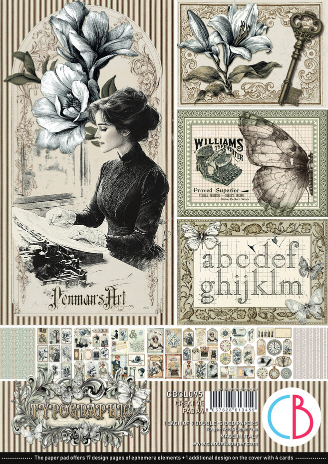 Ciao Bella - Typographic A4 Creative Pad (9pcs)