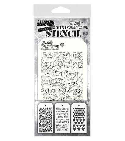Tim Holtz - Set #6 Tim Holtz Layering Mini Stencil (3pcs) 