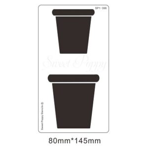 Sweet Poppy Stencil: Pots 