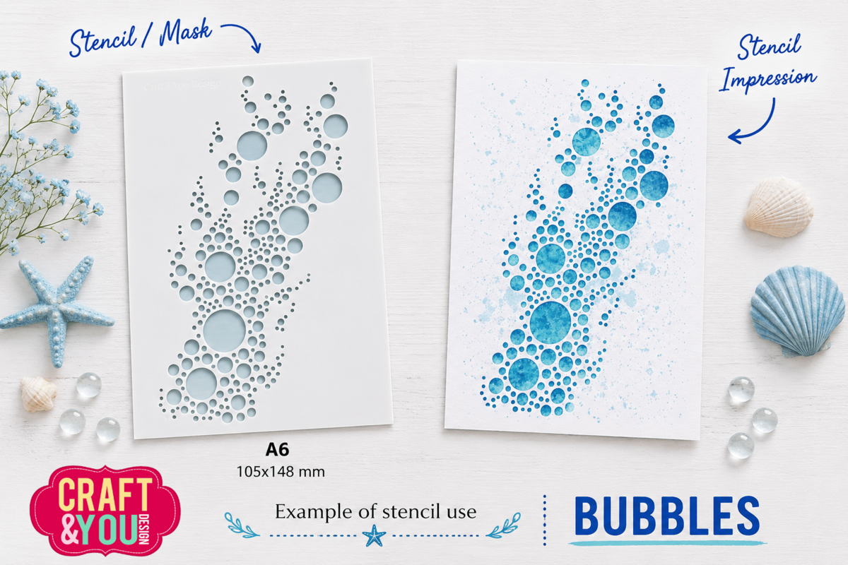 Craft & You Design - Bubbles A6 Stencil